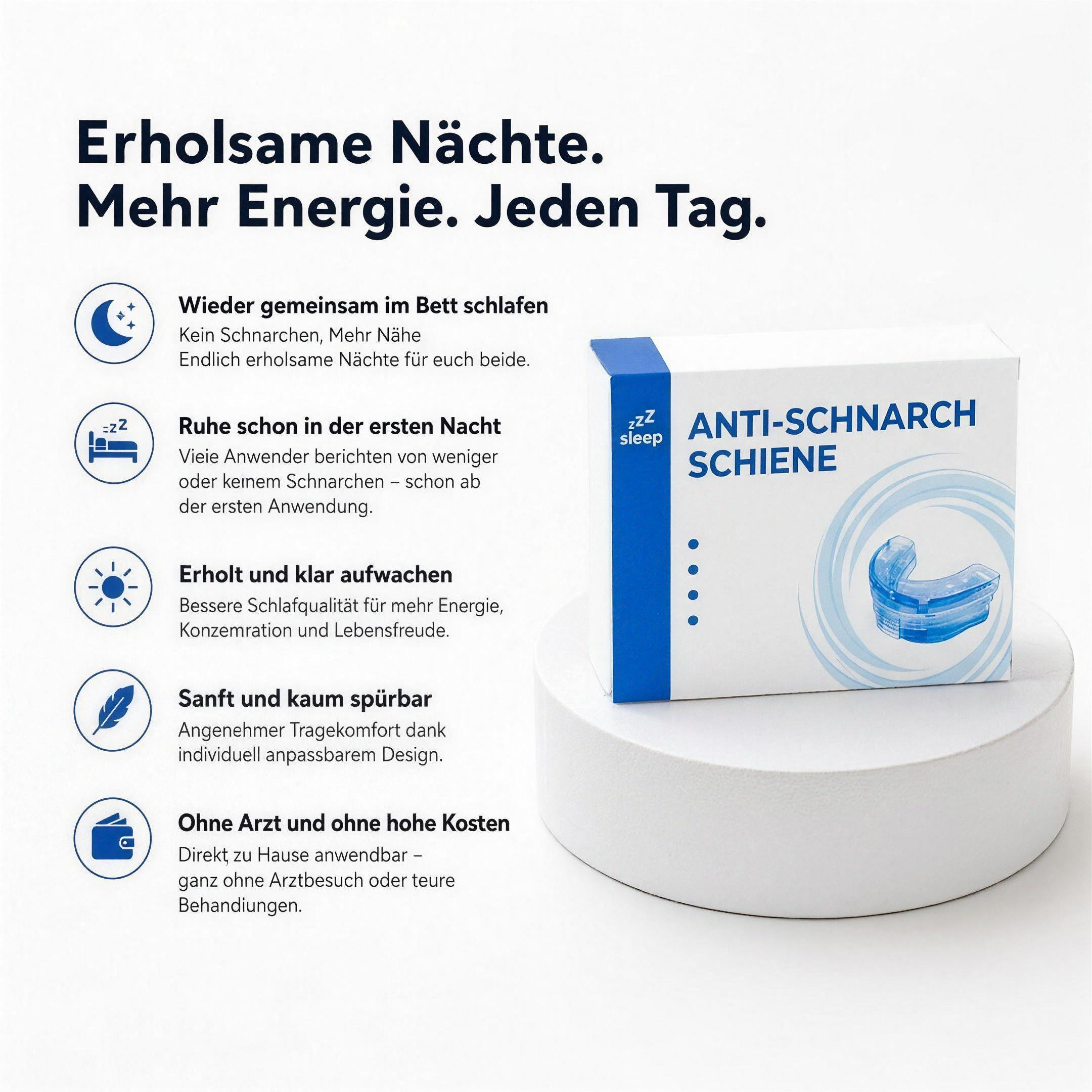 Selegance Anti-Schnarch-Schiene – 2er-Set mit Aufbewahrungsbox