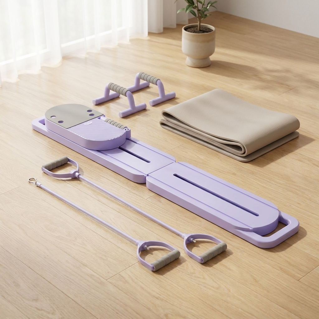 Selegance Pilates Board mit Widerstandsbändern, Push-up-Griffen und Matte