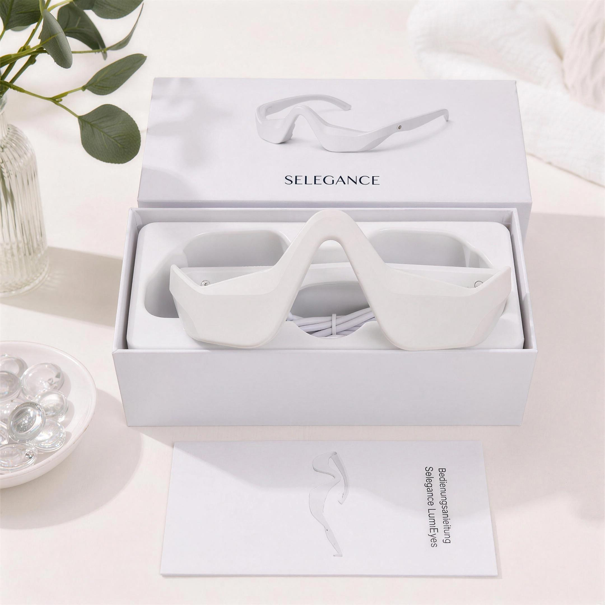 Selegance LumiEyes Verpackung mit Bedienungsanleitung